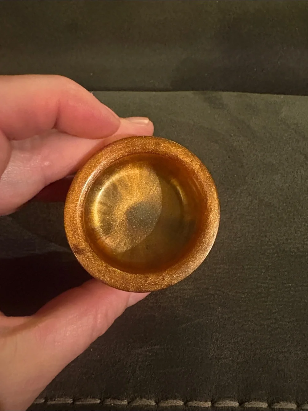 Amber Orange Resin Tea Light Candle Holder